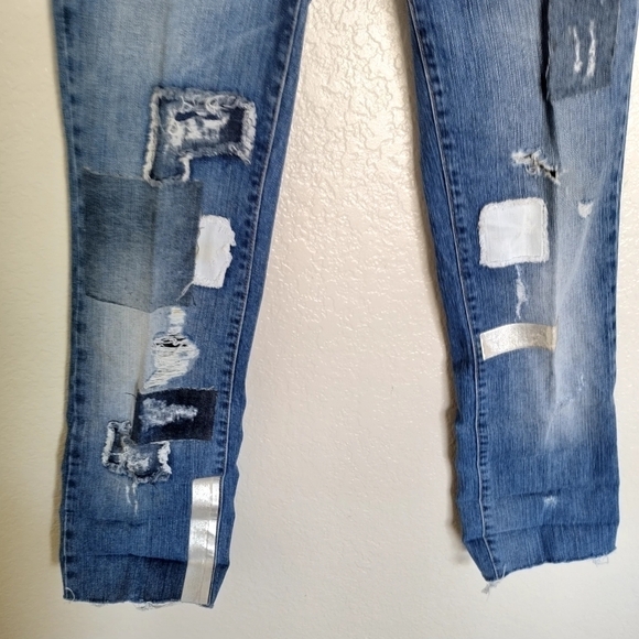 Just Cavalli Distressed patchwork Jeans sz 30 - Picture 9 of 11